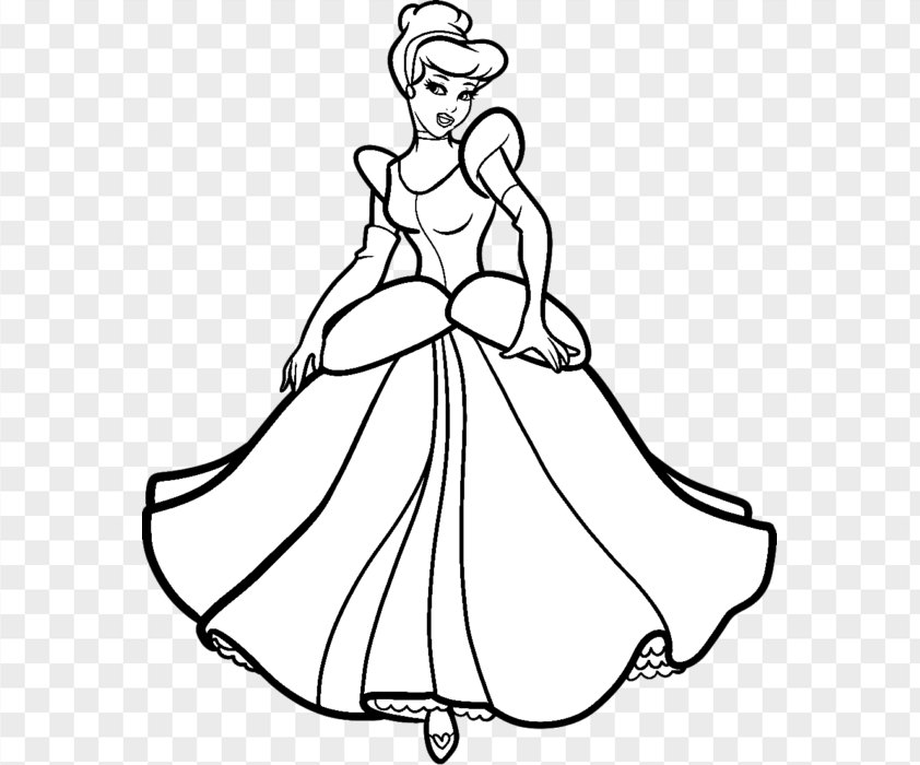 Cinderella Black And White PNG