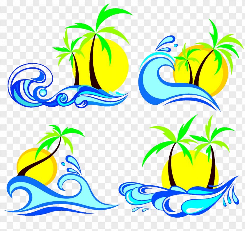 Coconut Tree Vector Material Creative Sea Png