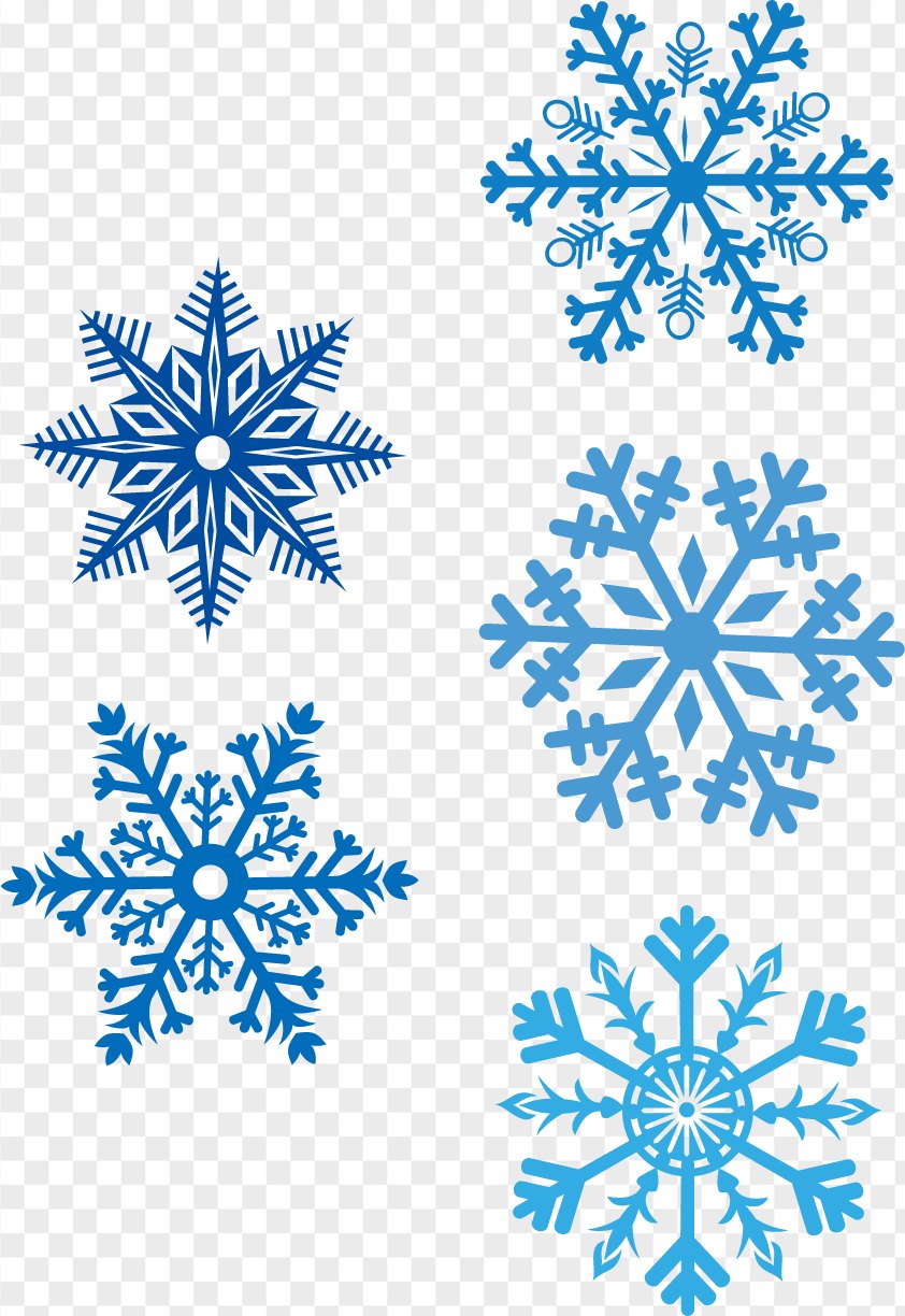 Vector Blue Snowflake Snow PNG