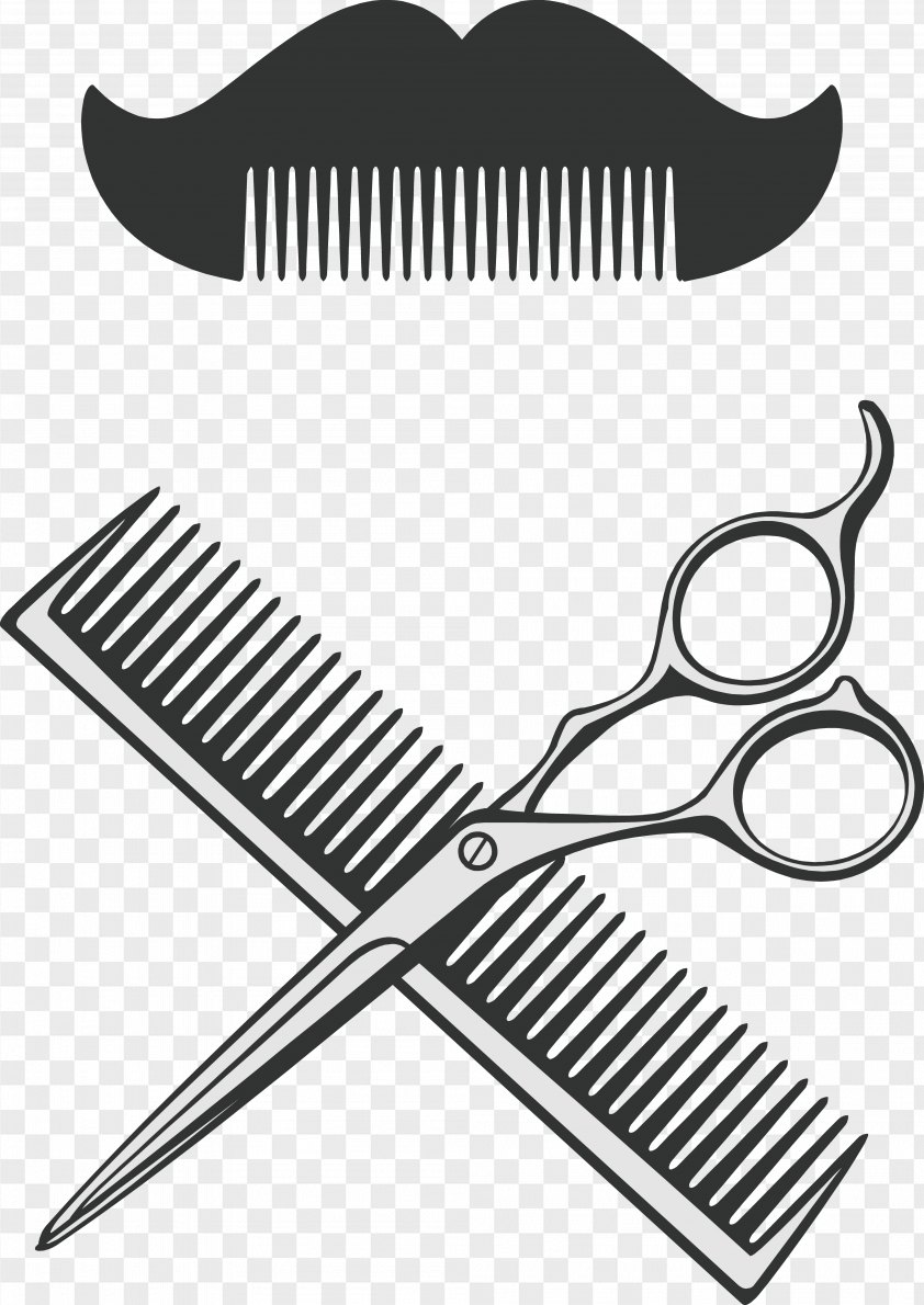 Barber Comb And Scissors Vector Png