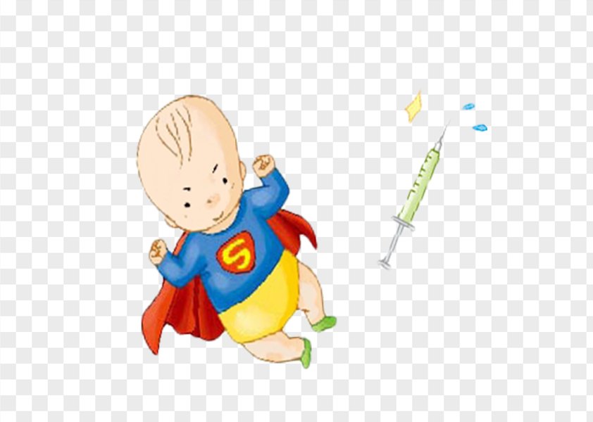 Baby Superman Vaccination Illustration Png