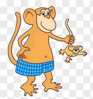 Cartoon Animal Figure Old World Monkey Tail PNG